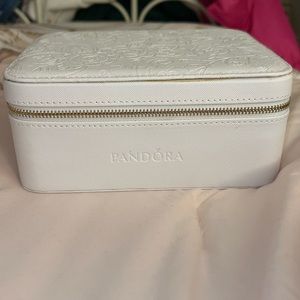 Pandora White Floral Embossed Jewelry Box